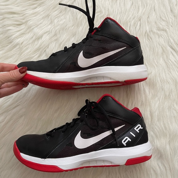 Nike air overplay 1x Black and Red high top basketball Sneakers men’s size 7.5 - Picture 2 of 10